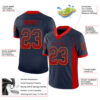 Custom Navy Red-Old Gold Drift Fashion Football Jersey