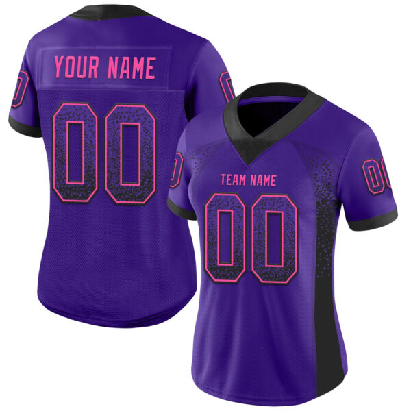 Custom Purple Black-Pink Drift Fashion Football Jersey