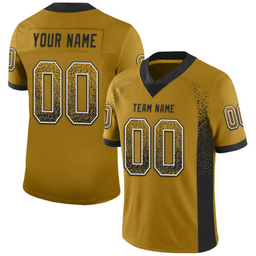 Drift0059 Custom Old Gold Black-White Drift Fashion Football Jersey