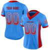 Custom Powder Blue Red-White Drift Fashion Football Jersey