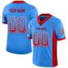 Custom Powder Blue Red-White Drift Fashion Football Jersey