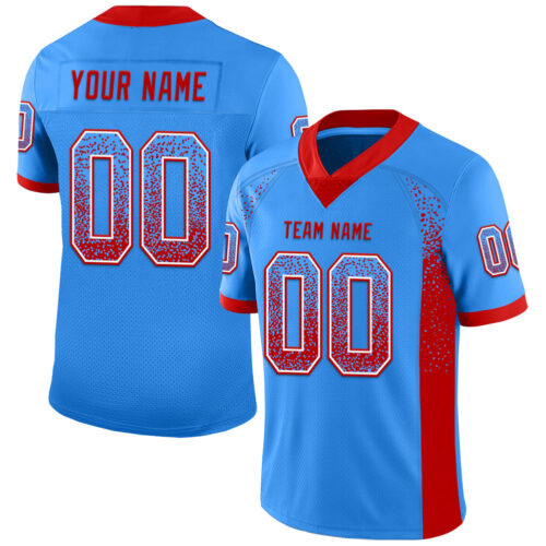 Drift0063 Custom Powder Blue Red-White Drift Fashion Football Jersey