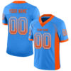 Custom Powder Blue Orange-White Drift Fashion Football Jersey