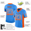 Custom Powder Blue Orange-White Drift Fashion Football Jersey