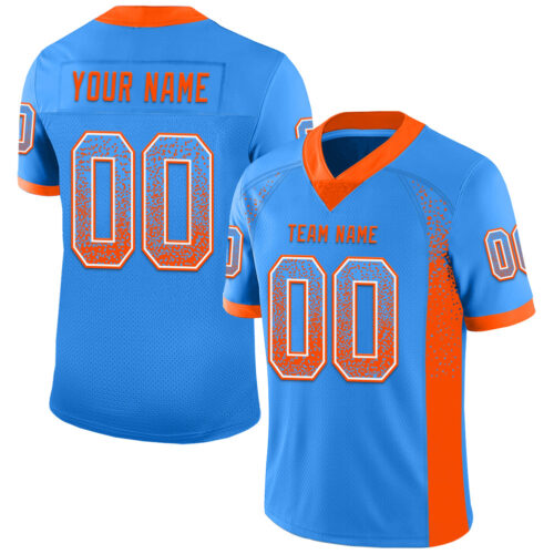 Drift0065 Custom Powder Blue Orange-White Drift Fashion Football Jersey