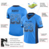 Custom Powder Blue Navy-White Drift Fashion Football Jersey