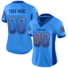 Custom Powder Blue Royal-Orange Drift Fashion Football Jersey