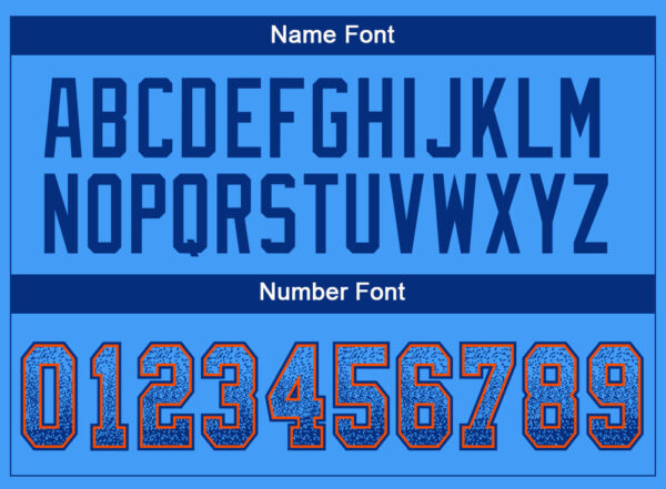 Custom Powder Blue Royal-Orange Drift Fashion Football Jersey