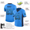 Custom Powder Blue Navy-Teal Drift Fashion Football Jersey