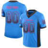 Custom Powder Blue Black-Pink Drift Fashion Football Jersey