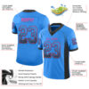 Custom Powder Blue Black-Pink Drift Fashion Football Jersey
