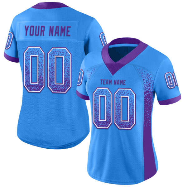 Drift0074-1 Custom Powder Blue Purple-White Drift Fashion Football Jersey