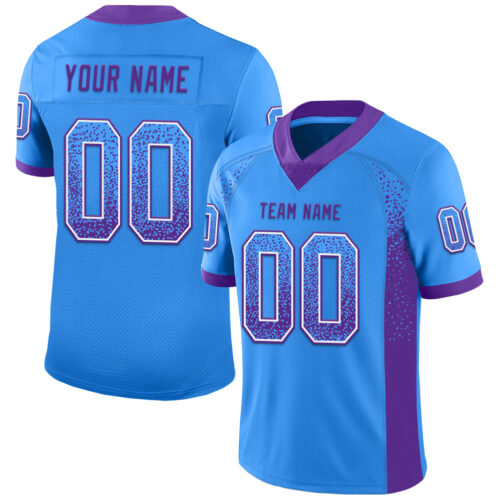 Drift0074 Custom Powder Blue Purple-White Drift Fashion Football Jersey