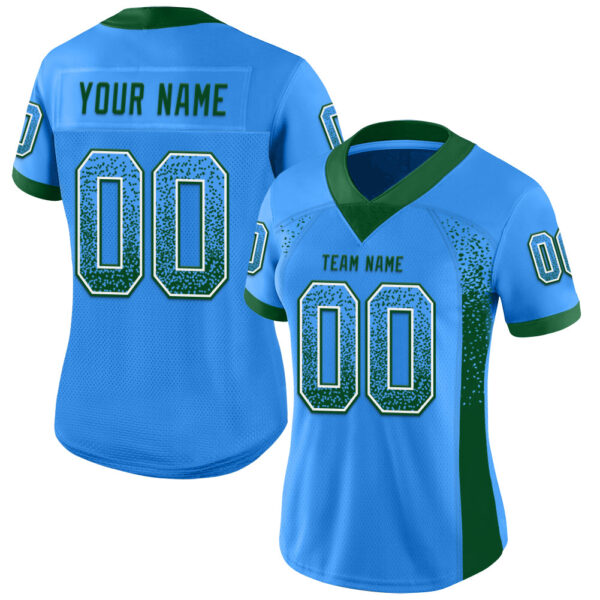 Drift0075-1 Custom Powder Blue Green-White Drift Fashion Football Jersey