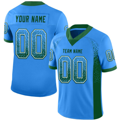 Drift0075 Custom Powder Blue Green-White Drift Fashion Football Jersey