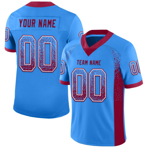 Drift0077 Custom Powder Blue Maroon-White Drift Fashion Football Jersey