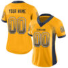 Custom Gold Navy-White Drift Fashion Football Jersey