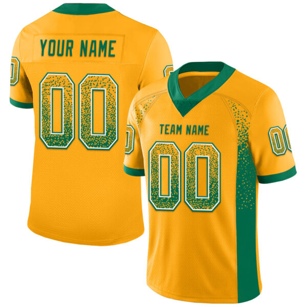 Drift0079 Custom Gold Kelly Green-White Drift Fashion Football Jersey