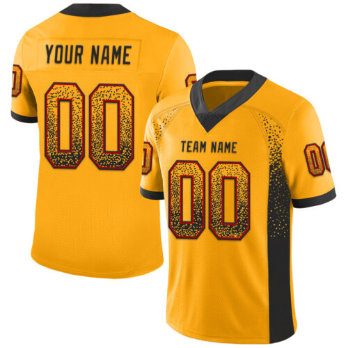 Drift0084 Custom Gold Black-Red Drift Fashion Football Jersey
