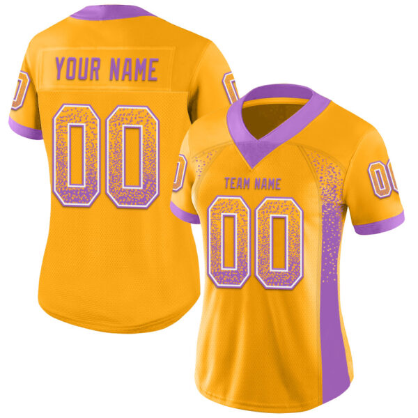 Drift0085-1 Custom Gold Medium Purple-White Drift Fashion Football Jersey