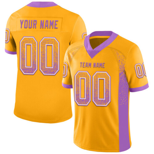 Drift0085 Custom Gold Medium Purple-White Drift Fashion Football Jersey