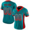 Drift0090-1 Custom Teal Red-White Drift Fashion Football Jersey