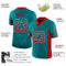 Drift0090-2 Custom Teal Red-White Drift Fashion Football Jersey