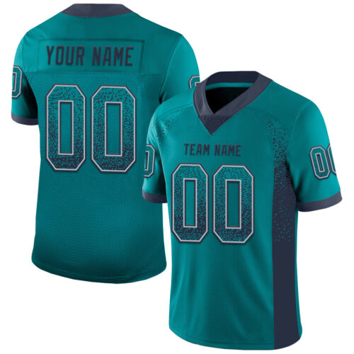 Drift0092 Custom Teal Navy-Gray Drift Fashion Football Jersey