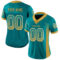 Custom Teal Old Gold-White Drift Fashion Football Jersey