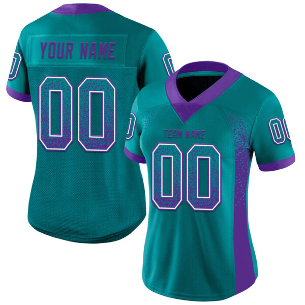 Drift0096-1 Custom Teal Purple-White Drift Fashion Football Jersey