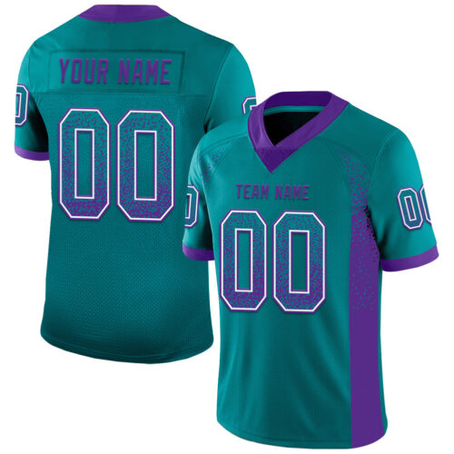 Drift0096 Custom Teal Purple-White Drift Fashion Football Jersey
