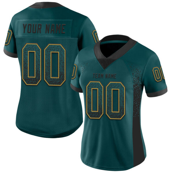 Drift0098-1 Custom Midnight Green Black-Old Gold Drift Fashion Football Jersey