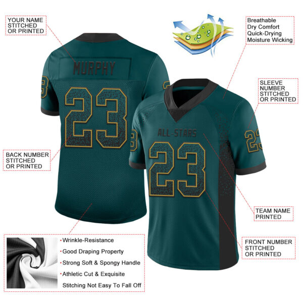Drift0098-2 Custom Midnight Green Black-Old Gold Drift Fashion Football Jersey