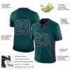 Custom Midnight Green Navy-Gray Drift Fashion Football Jersey
