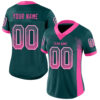 Custom Midnight Green Pink-White Drift Fashion Football Jersey
