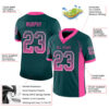 Custom Midnight Green Pink-White Drift Fashion Football Jersey