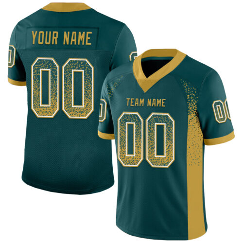 Drift0102 Custom Midnight Green Old Gold-White Drift Fashion Football Jersey