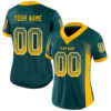 Custom Midnight Green Gold-White Drift Fashion Football Jersey