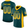 Custom Midnight Green Gold-White Drift Fashion Football Jersey