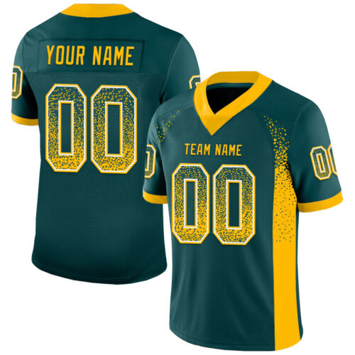 Drift0103 Custom Midnight Green Gold-White Drift Fashion Football Jersey