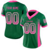Custom Kelly Green Pink-White Drift Fashion Football Jersey