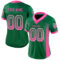 Custom Kelly Green Pink-White Drift Fashion Football Jersey