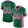 Custom Kelly Green Pink-White Drift Fashion Football Jersey