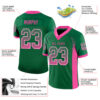 Custom Kelly Green Pink-White Drift Fashion Football Jersey