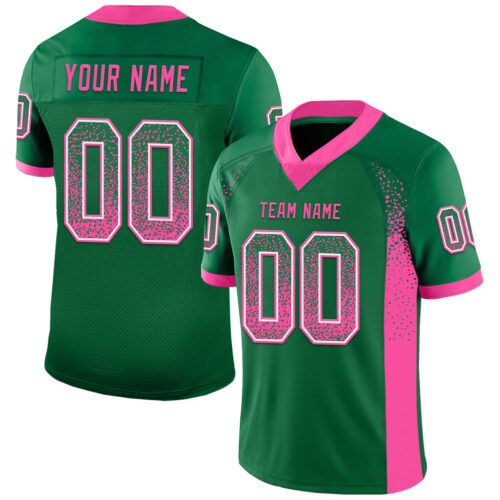 Drift0110 Custom Kelly Green Pink-White Drift Fashion Football Jersey