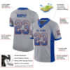 Custom Gray Royal-Orange Drift Fashion Football Jersey