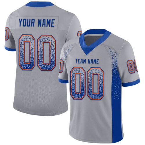 Drift0118 Custom Gray Royal-Orange Drift Fashion Football Jersey