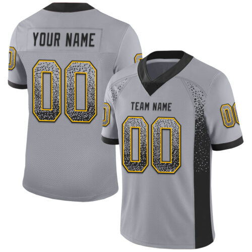 Drift0124 Custom Gray Black-Gold Drift Fashion Football Jersey
