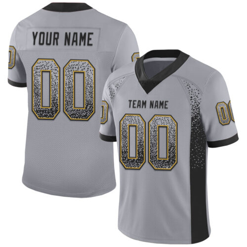 Drift0125 Custom Gray Black-Old Gold Drift Fashion Football Jersey