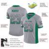 Custom Gray Kelly Green-Pink Drift Fashion Football Jersey
